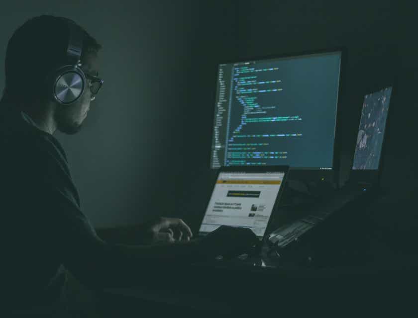 picture of a software developer hard at work